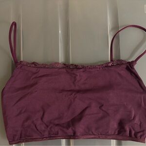 Anthropologie Plum Lace-Trim Bralette